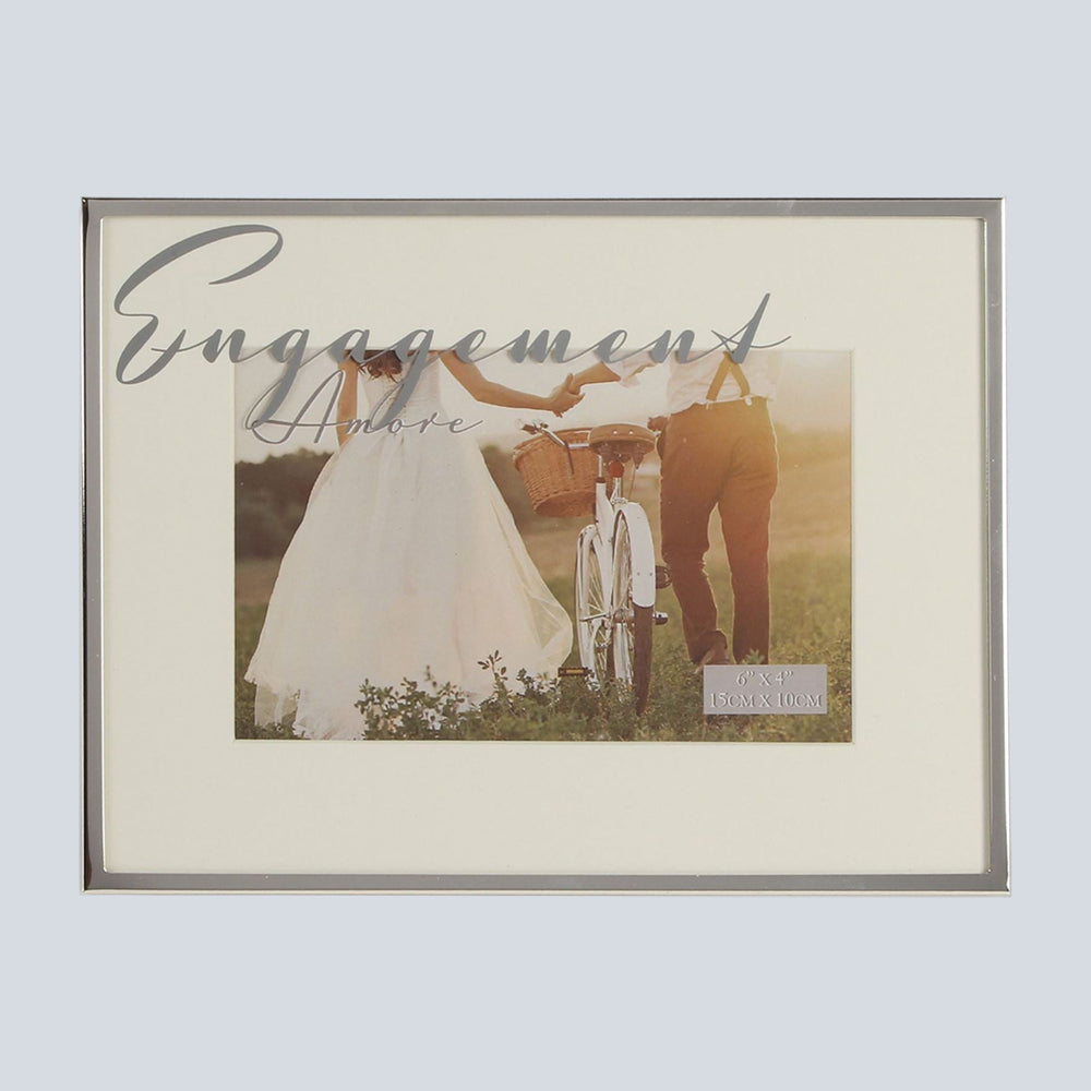 Amore Silverplated Frame Mirror Script 6 x 4 Engagement