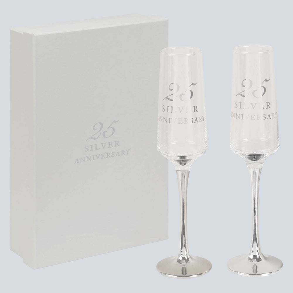 Amore Straight Flutes Set of 2 - 25th Anniversary