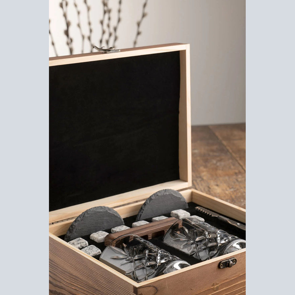 Galway Crystal - Renmore Wooden Boxed Whiskey Gift Set