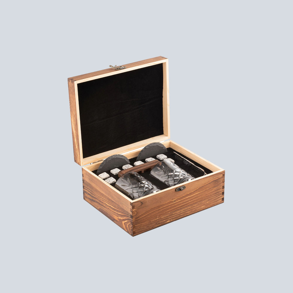 Galway Crystal - Renmore Wooden Boxed Whiskey Gift Set